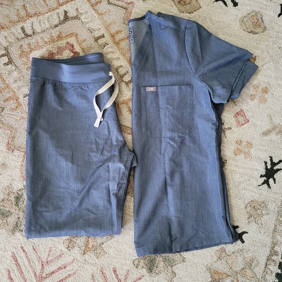 Figs Livingston Scrub Bottom Slate Blue Medium - Picture 6 of 6